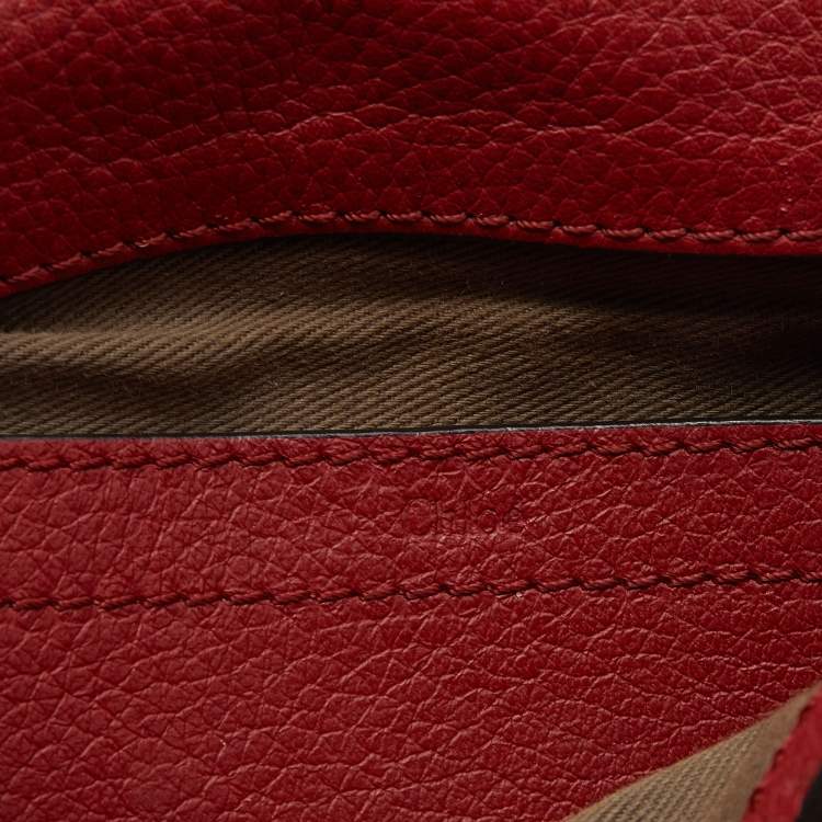 Pre Owned Chloe Red Leather Mini Marcie Crossbody Bag