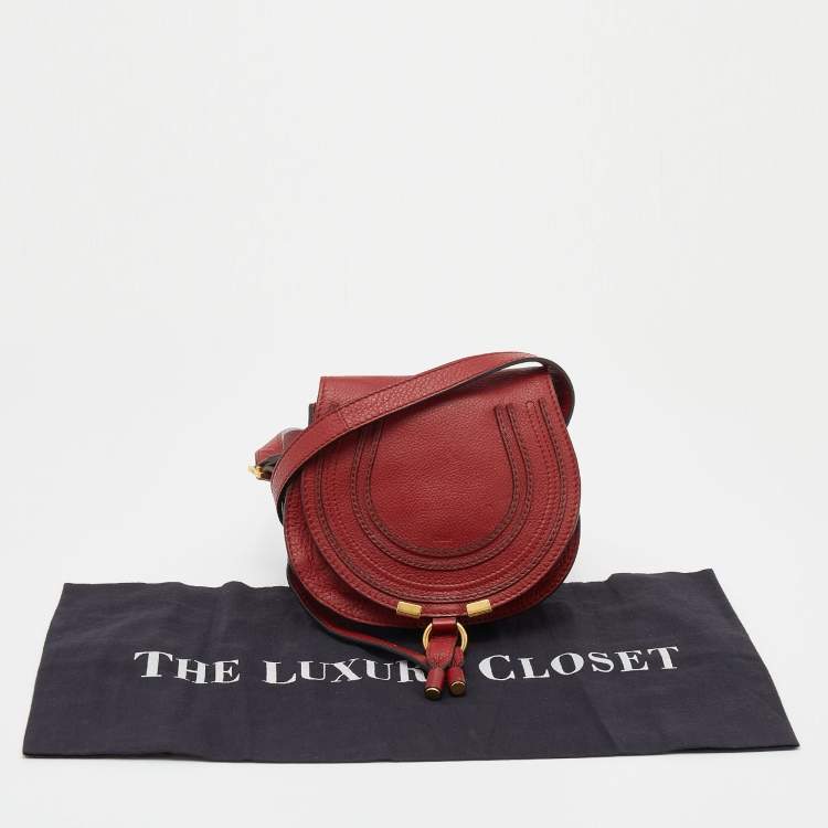 Pre Owned Chloe Red Leather Mini Marcie Crossbody Bag