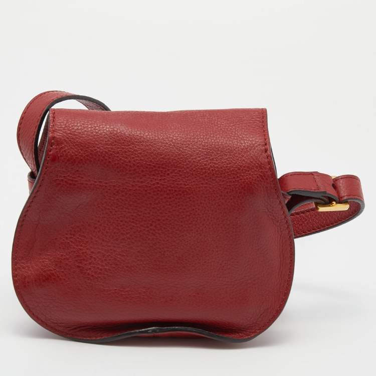 Pre Owned Chloe Red Leather Mini Marcie Crossbody Bag