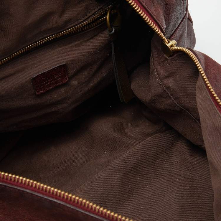مملوكة مسبقًا Chloe Burgundy/Green Patent and Leather Satchel