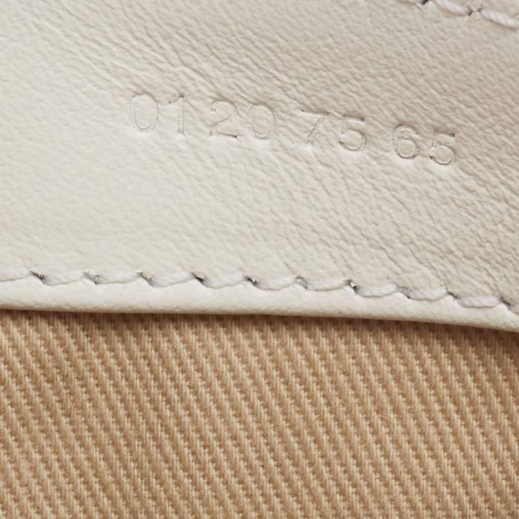 Pre Owned Chloe Off White Croc Embossed Leather Mini C Top Handle Bag