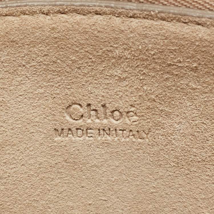 Pre Owned Chloe Dark Green Leather and Suede Medium Faye Shoulder Bag