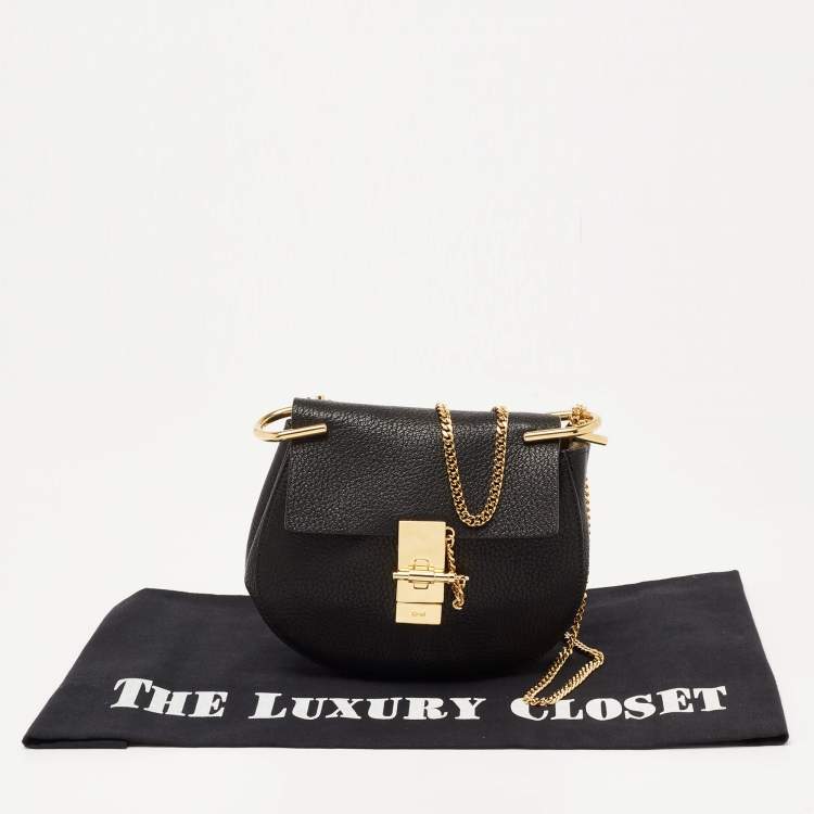 Pre Owned Chloe Black Leather Small Drew Shoulder Bag