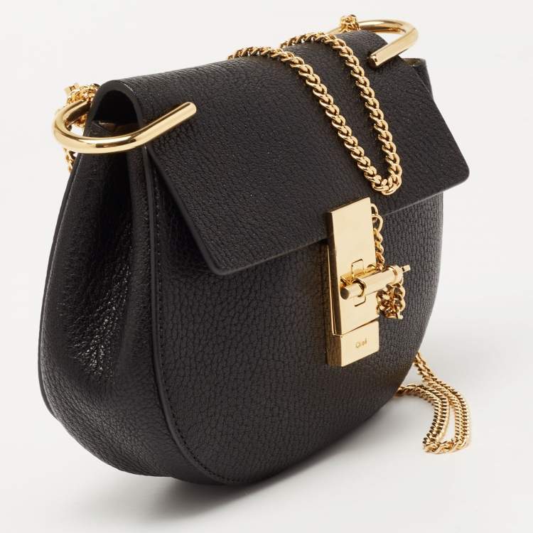 Pre Owned Chloe Black Leather Small Drew Shoulder Bag