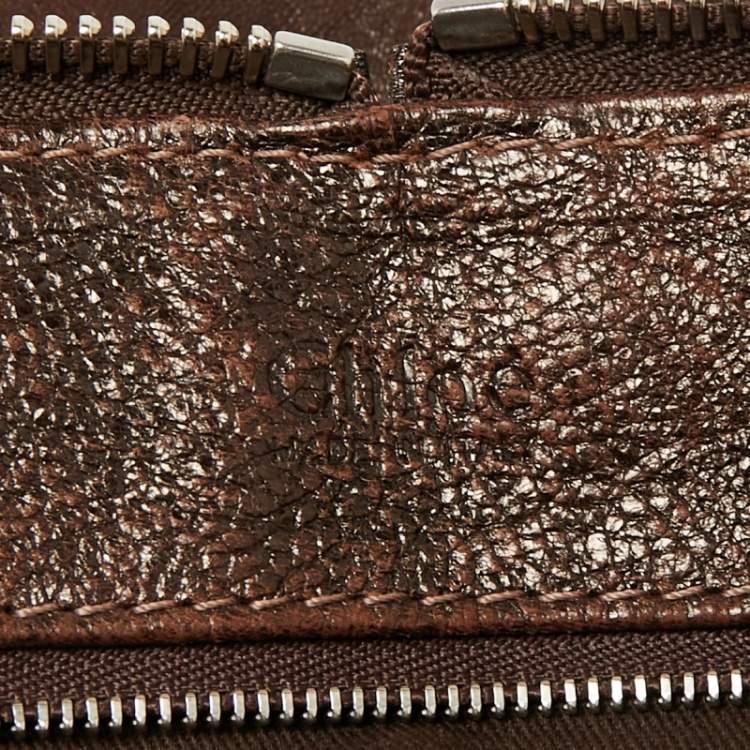 Pre Owned Chloe Brown Shimmer Leather Paddington Capsule Satchel