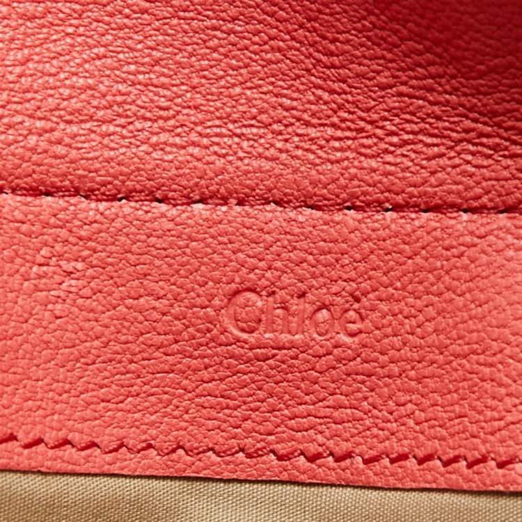 Pre Owned Chloe Coral Leather Elsie Continental Wallet