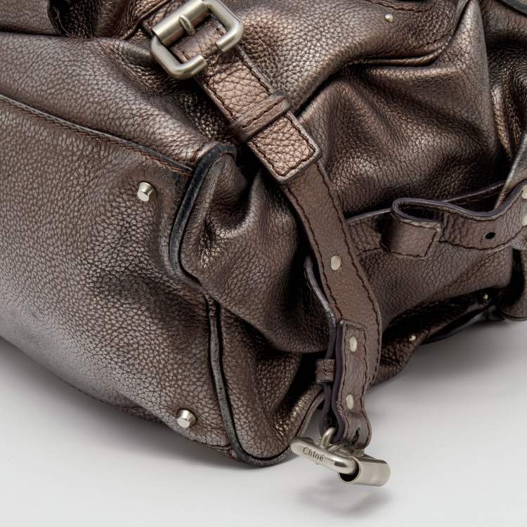 Pre Owned Chloe Metallic Brown Leather Paddington Satchel