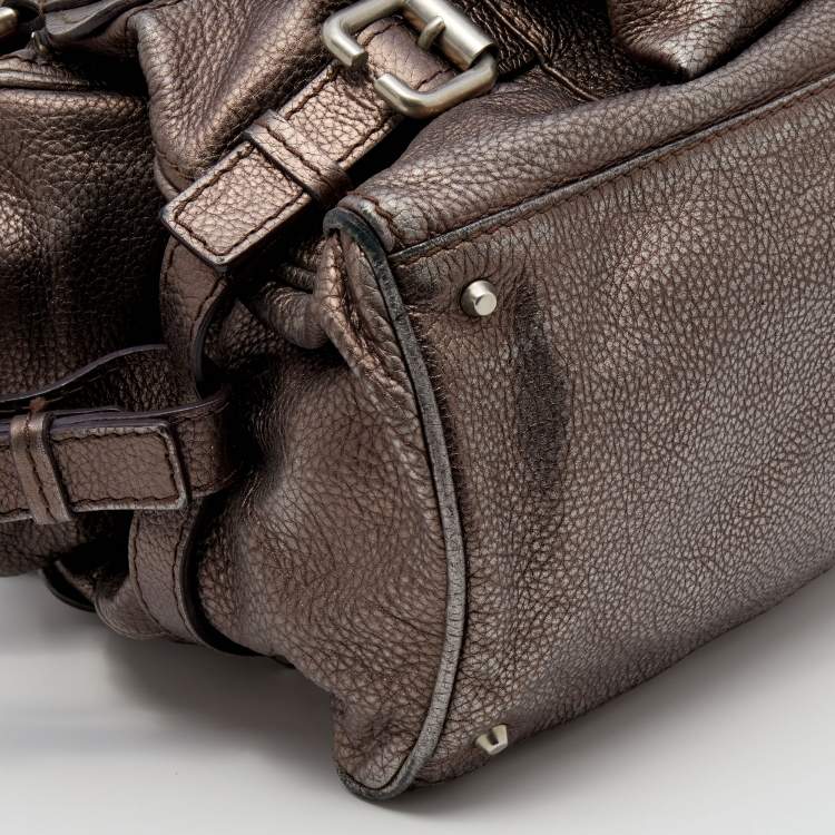 Pre Owned Chloe Metallic Brown Leather Paddington Satchel