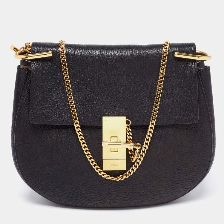 Pre Owned Chloe Black Leather Medium Drew Shoulder Bag