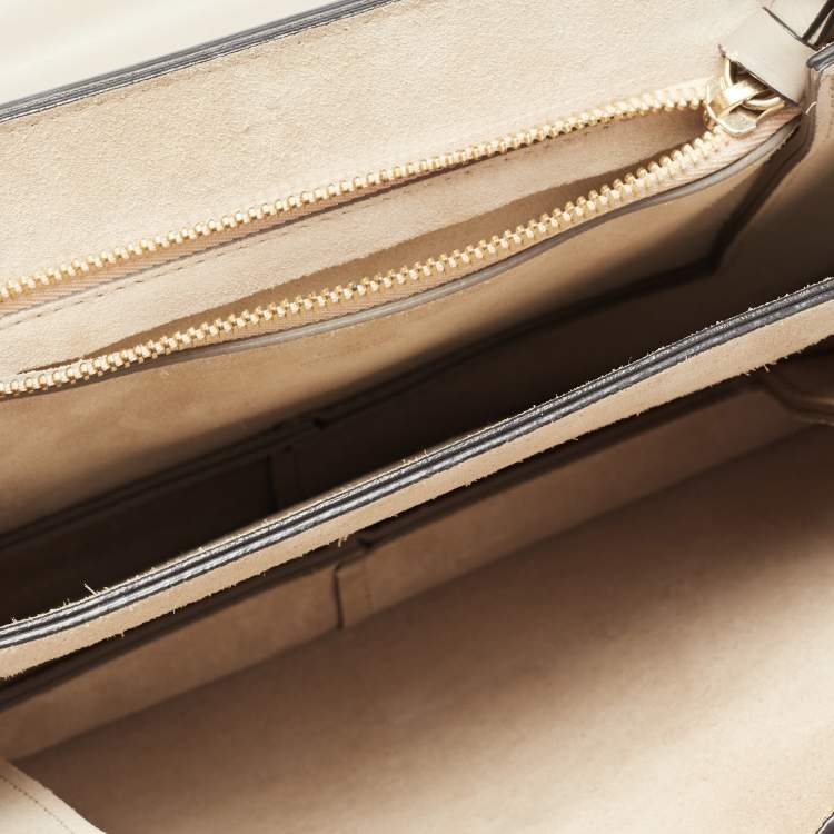 Pre Owned Chloe Grey Leather and Suede Medium Faye Shoulder Bag