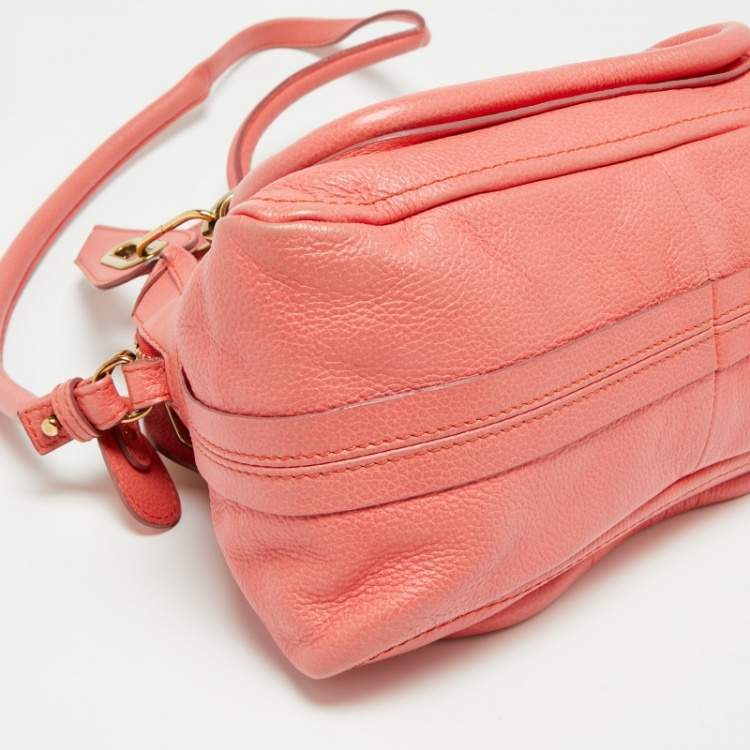 Pre Owned Chloe Coral Pink Leather Small Paraty Bag