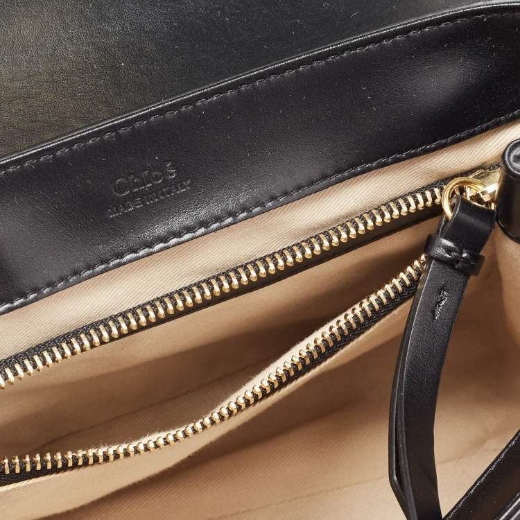 Pre Owned Chloe Black Leather C Top Handle Bag
