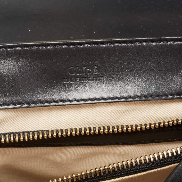 Pre Owned Chloe Black Leather C Top Handle Bag