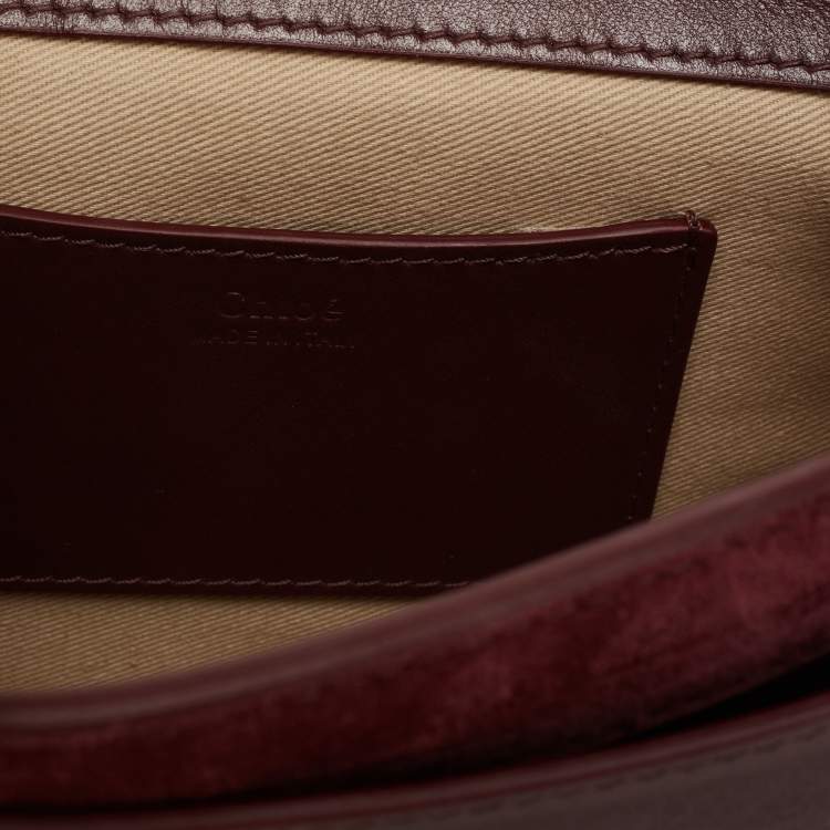 Pre Owned Chloe Burgundy Leather Tess Shoulder Bag