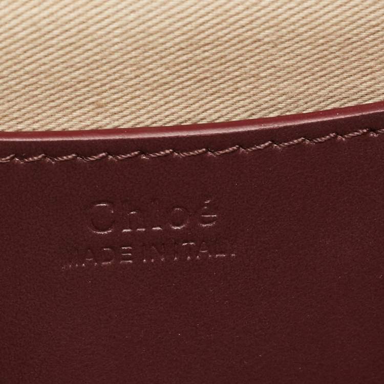Pre Owned Chloe Burgundy Leather Tess Shoulder Bag