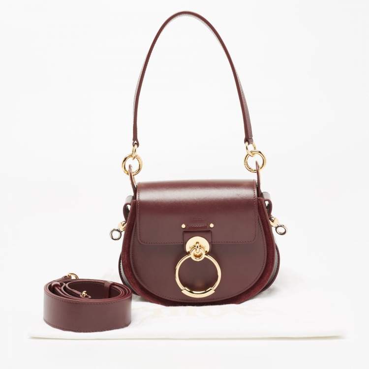 Pre Owned Chloe Burgundy Leather Tess Shoulder Bag