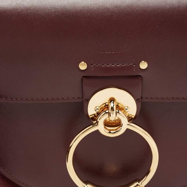 Pre Owned Chloe Burgundy Leather Tess Shoulder Bag