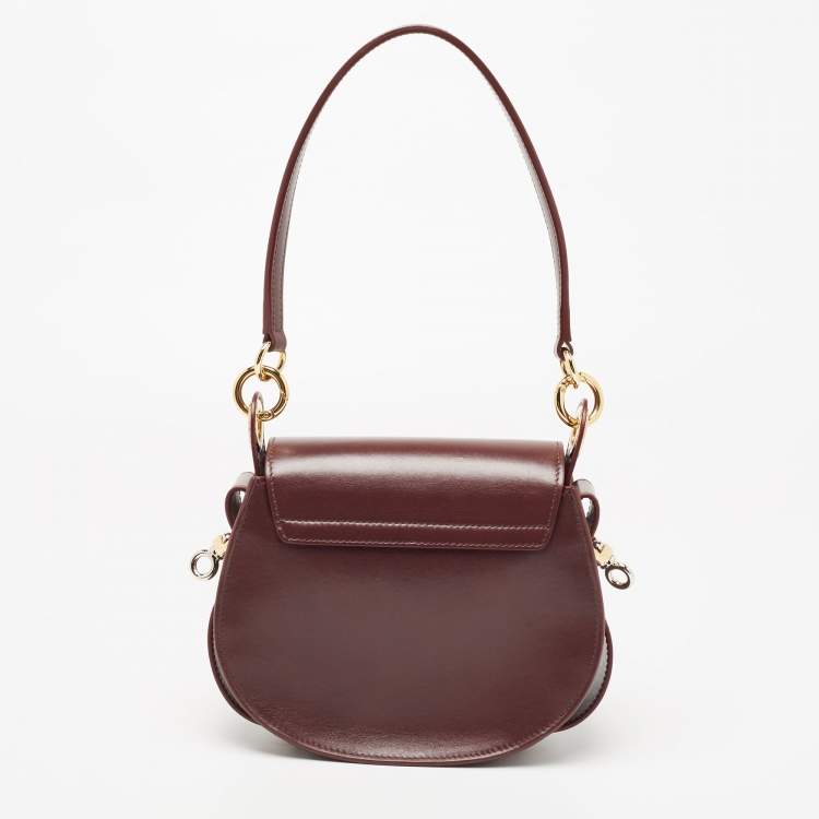 Pre Owned Chloe Burgundy Leather Tess Shoulder Bag
