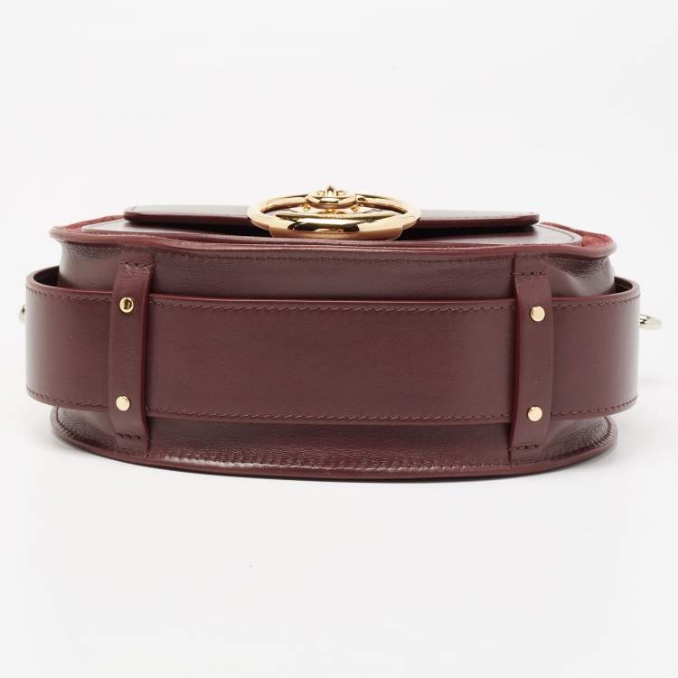 Pre Owned Chloe Burgundy Leather Tess Shoulder Bag