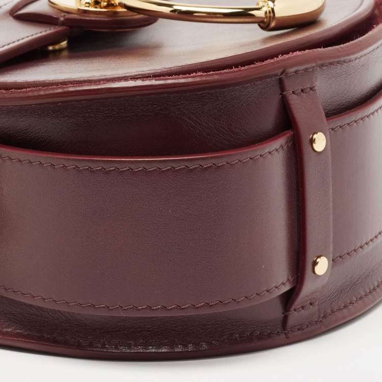 Pre Owned Chloe Burgundy Leather Tess Shoulder Bag