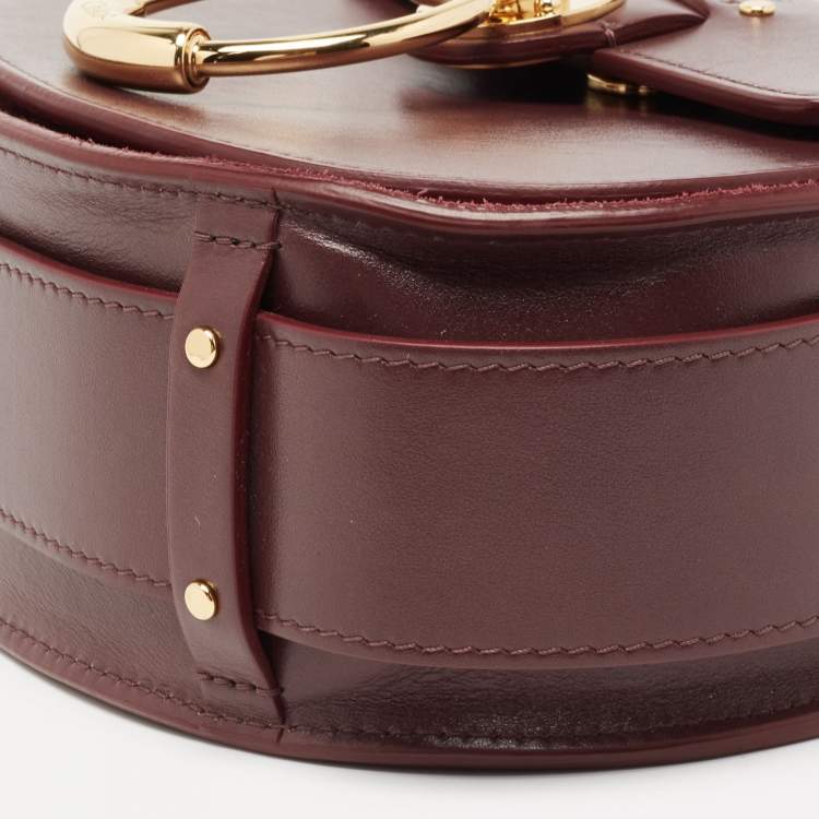 Pre Owned Chloe Burgundy Leather Tess Shoulder Bag