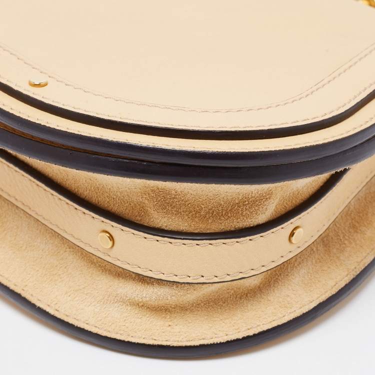 Pre Owned Chloe Light Yellow Leather and Suede Small Nile Bracelet Shoulder Bag