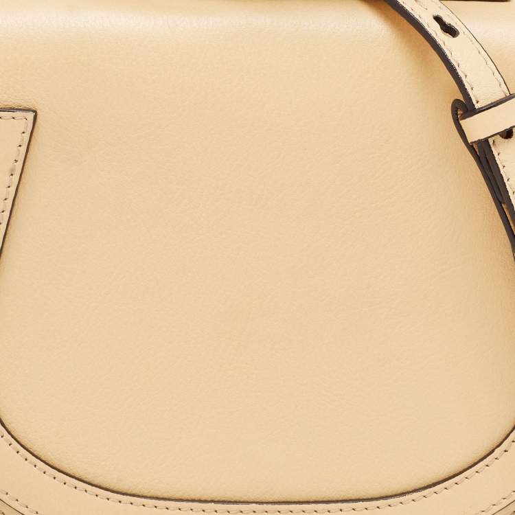 Pre Owned Chloe Light Yellow Leather and Suede Small Nile Bracelet Shoulder Bag