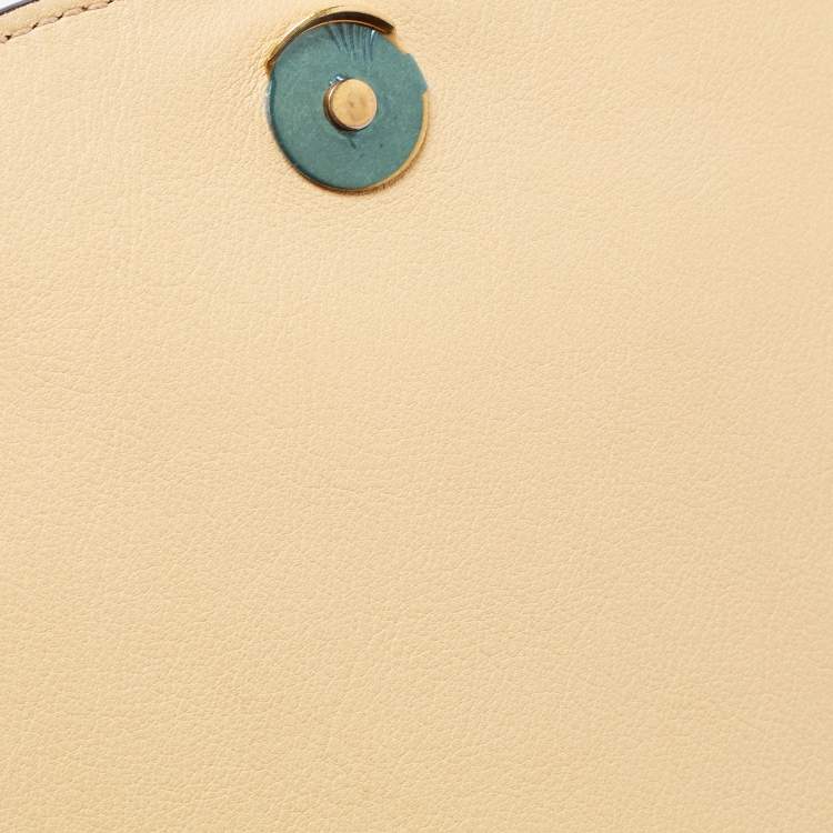 Pre Owned Chloe Light Yellow Leather and Suede Small Nile Bracelet Shoulder Bag