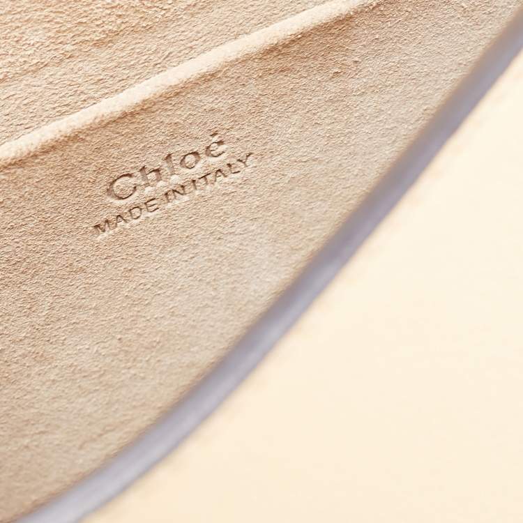 Pre Owned Chloe Light Yellow Leather and Suede Small Nile Bracelet Shoulder Bag