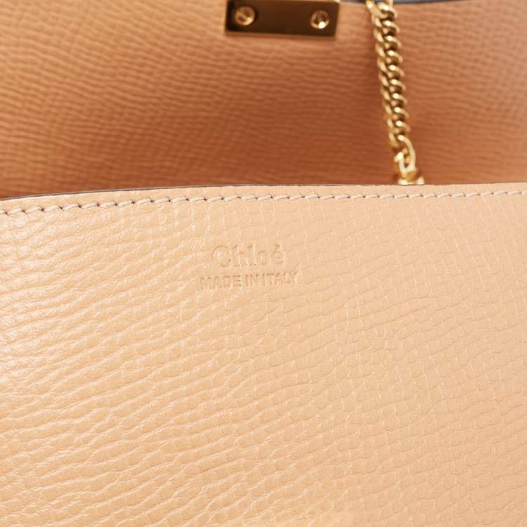 Pre Owned Chloe Beige/Mustard Leather Medium Drew Shoulder Bag