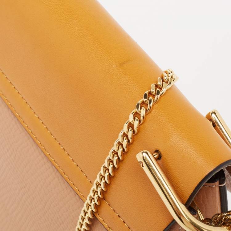 Pre Owned Chloe Beige/Mustard Leather Medium Drew Shoulder Bag