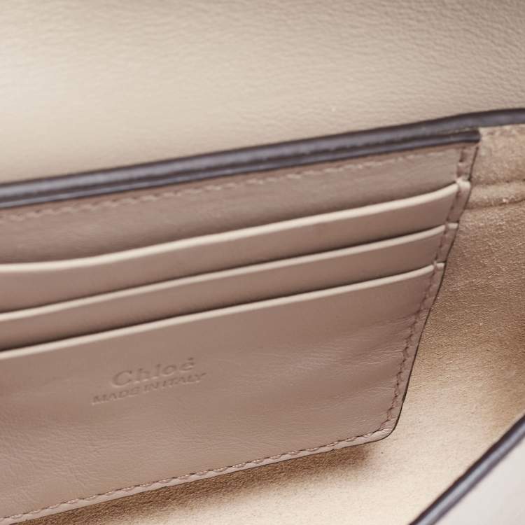 Pre Owned Chloe Grey Leather And Suede Mini Faye Shoulder Bag