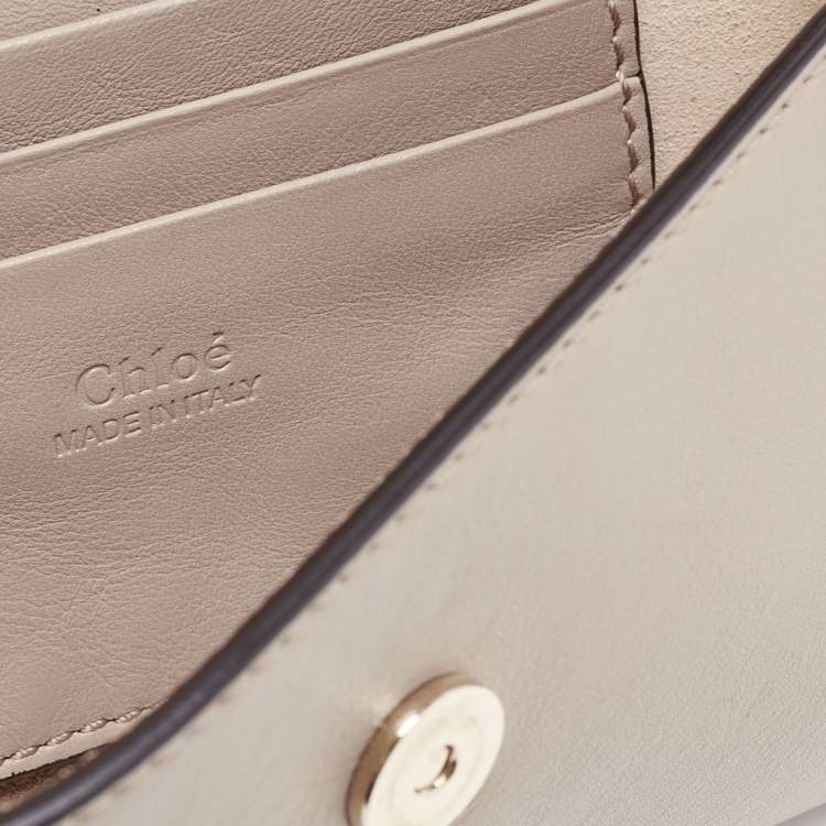 Pre Owned Chloe Grey Leather And Suede Mini Faye Shoulder Bag