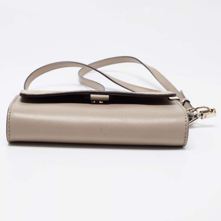 Pre Owned Chloe Grey Leather And Suede Mini Faye Shoulder Bag