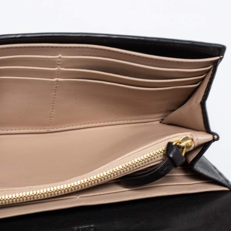 Pre Owned Chloe Black Quilted Leather Georgia Continental Wallet