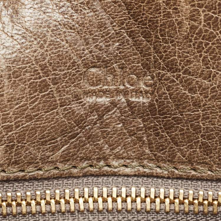 Pre Owned Chloe Dark Olive Leather Heloise Satchel