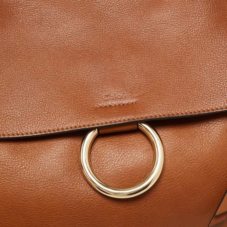 Pre Owned Chloe Brown Leather and Suede Medium Faye Day Top Handle Bag