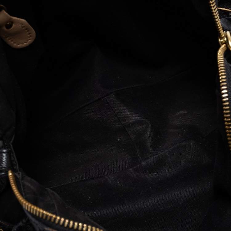 Pre Owned Chloe Black Python and Leather Large Paraty Shoulder Bag