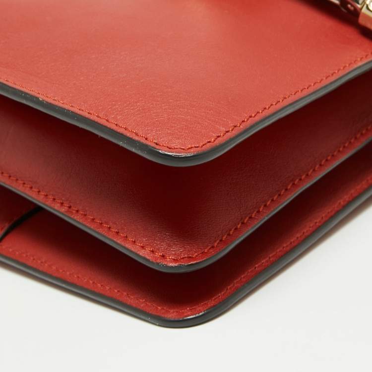 Pre Owned Chloé Rust Brown Leather and Suede Mini Faye Crossbody Bag