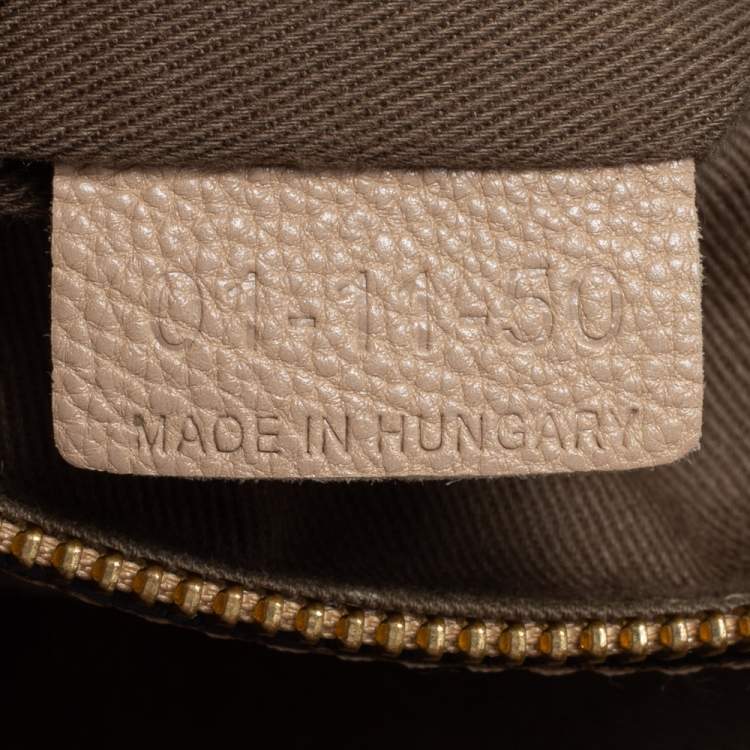 Pre Owned Chloe Gold Crinkled Glossy Leather Elsie Top Handle Bag