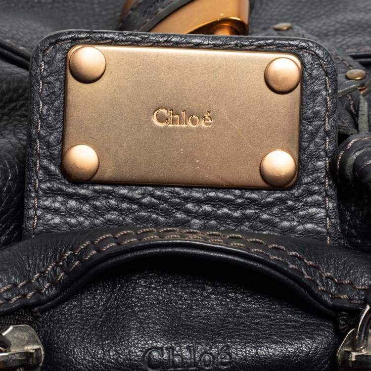 Pre Owned Chloe Dark Grey Leather Large Paddington Tote