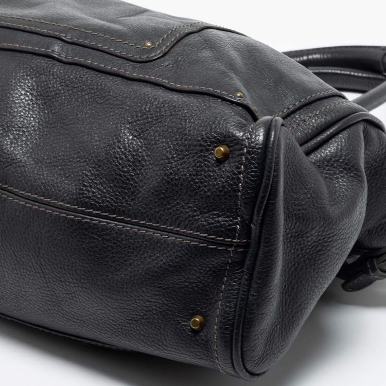 Pre Owned Chloe Dark Grey Leather Large Paddington Tote