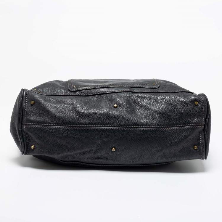 Pre Owned Chloe Dark Grey Leather Large Paddington Tote