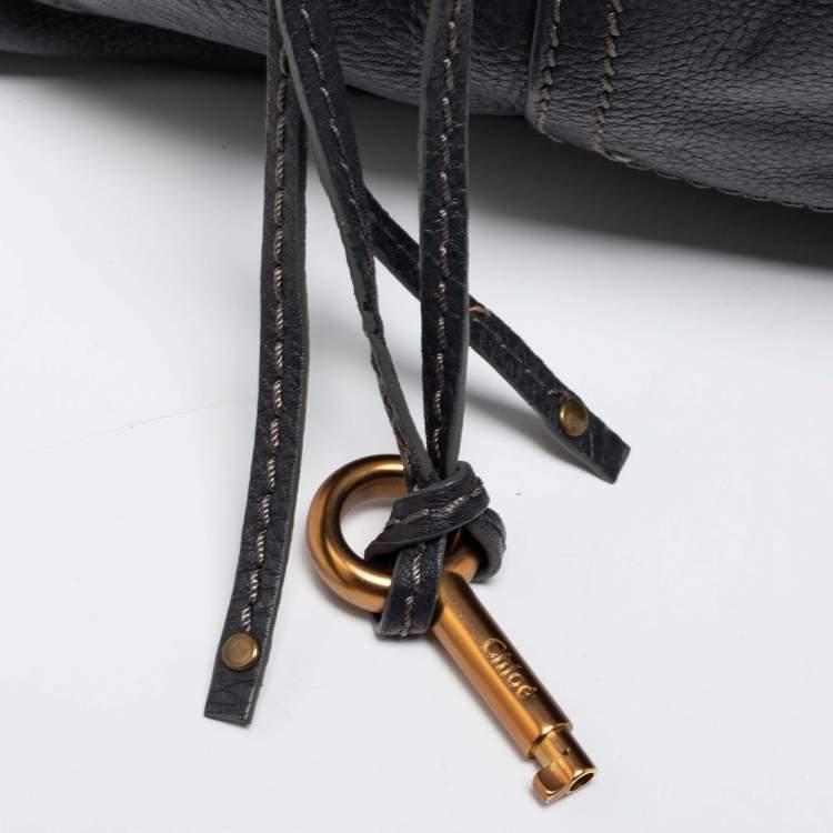 Pre Owned Chloe Dark Grey Leather Large Paddington Tote