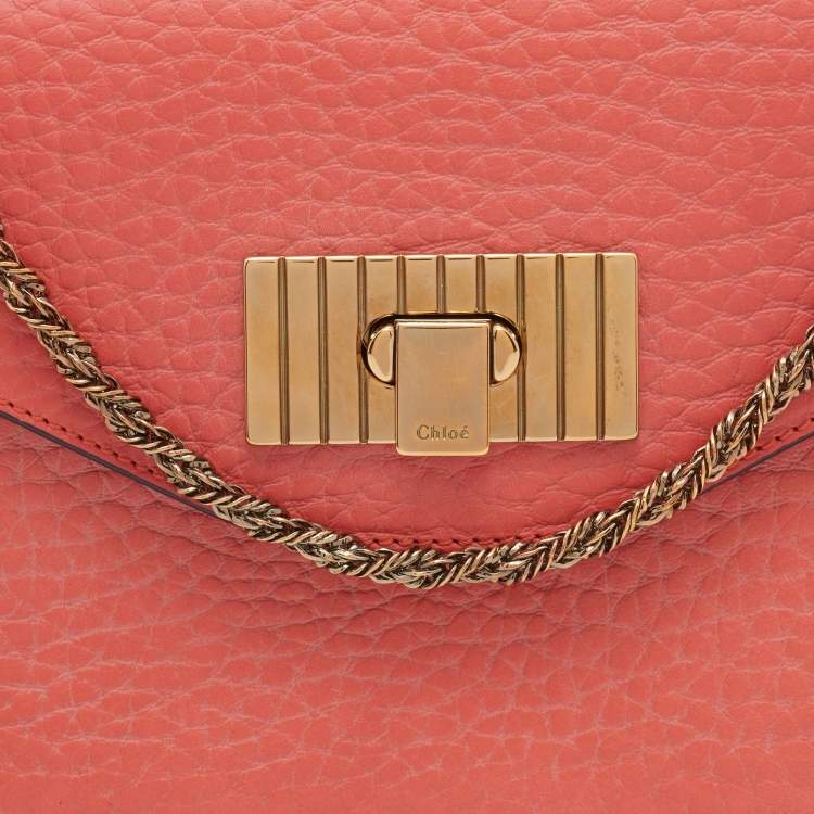 Pre Owned Chloe Orange Leather Sally Shoulder Bag