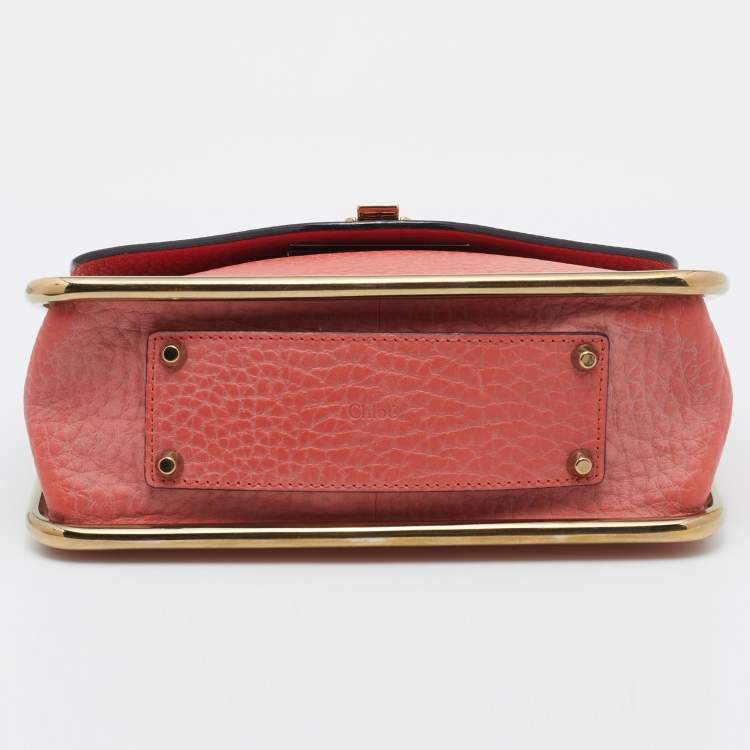 Pre Owned Chloe Orange Leather Sally Shoulder Bag