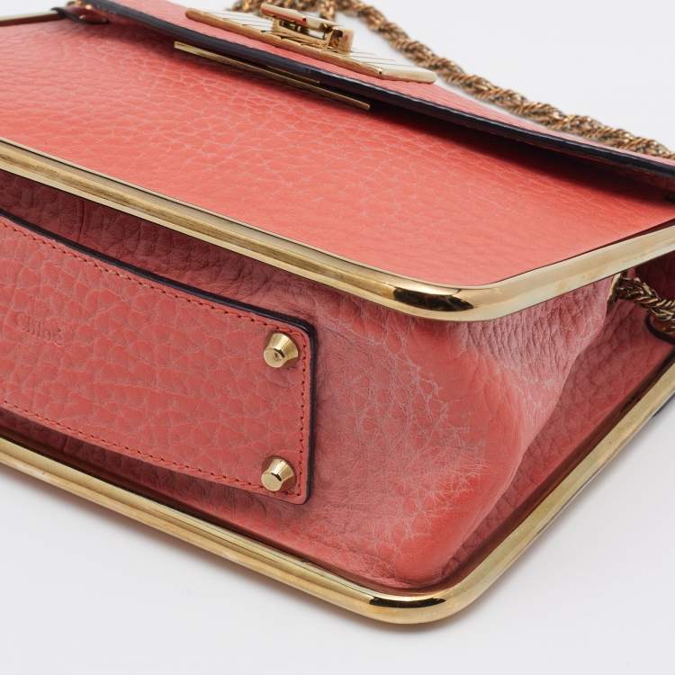 Pre Owned Chloe Orange Leather Sally Shoulder Bag