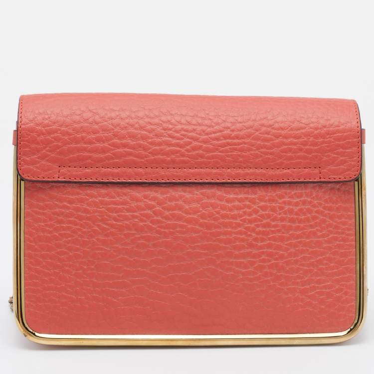 Pre Owned Chloe Orange Leather Sally Shoulder Bag