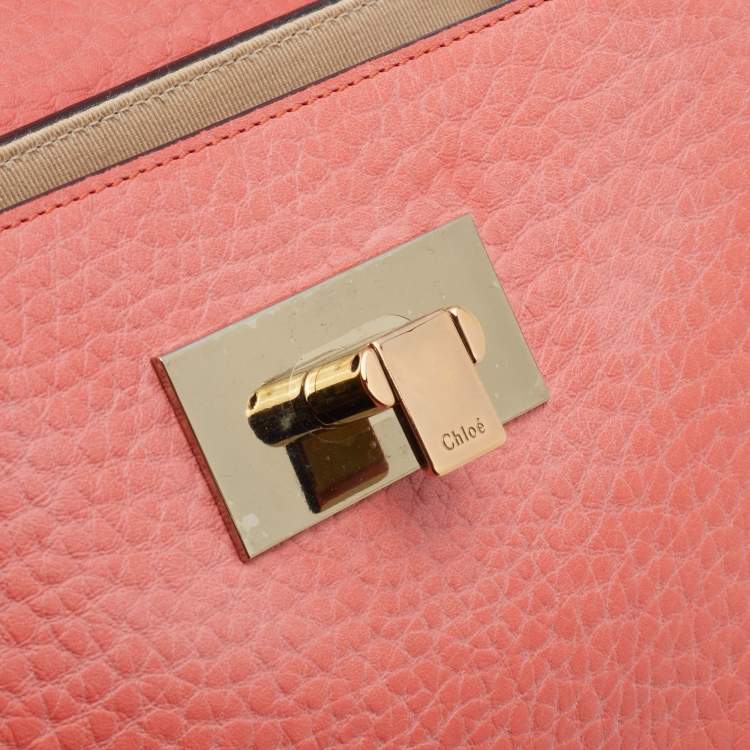 Pre Owned Chloe Orange Leather Sally Shoulder Bag