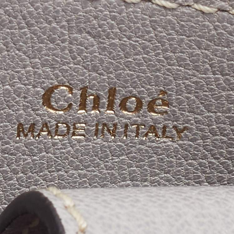 Pre Owned Chloe Green/Grey Leather Padlock Chain Bucket Bag